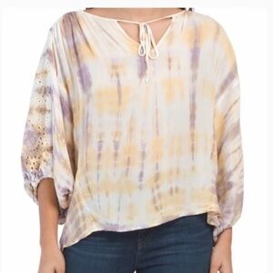 YFB tie dye and eyelet blouse